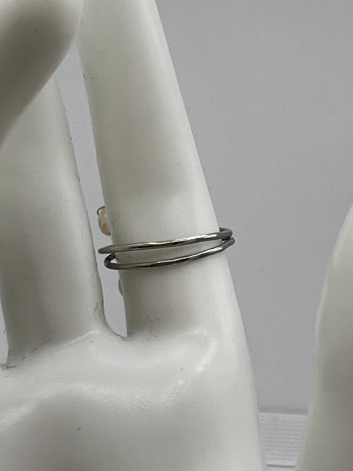 Silver-Plated Double Band Cluster Ring Kel’s Lampworked Glass Jewellery & More
