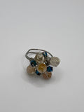 Silver-Plated Double Band Cluster Ring Kel’s Lampworked Glass Jewellery & More