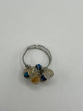 Silver-Plated Double Band Cluster Ring Kel’s Lampworked Glass Jewellery & More