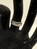 Silver-Plated Quad Band Nested Matte Carnelian Ring Kel’s Lampworked Glass Jewellery & More