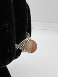 Silver-Plated Quad Band Nested Matte Carnelian Ring Kel’s Lampworked Glass Jewellery & More