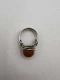 Silver-Plated Quad Band Nested Matte Carnelian Ring Kel’s Lampworked Glass Jewellery & More