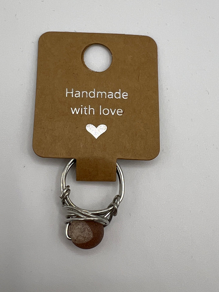 Silver-Plated Quad Band Nested Matte Carnelian Ring Kel’s Lampworked Glass Jewellery & More