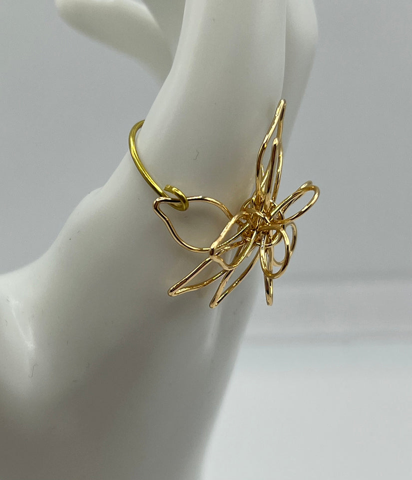 Gold-Plated Single Band Flower Ring Kel’s Lampworked Glass Jewellery & More