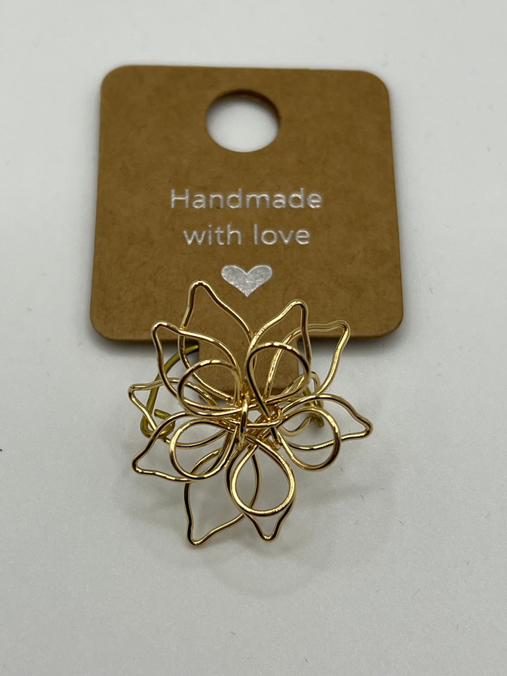 Gold-Plated Single Band Flower Ring Kel’s Lampworked Glass Jewellery & More