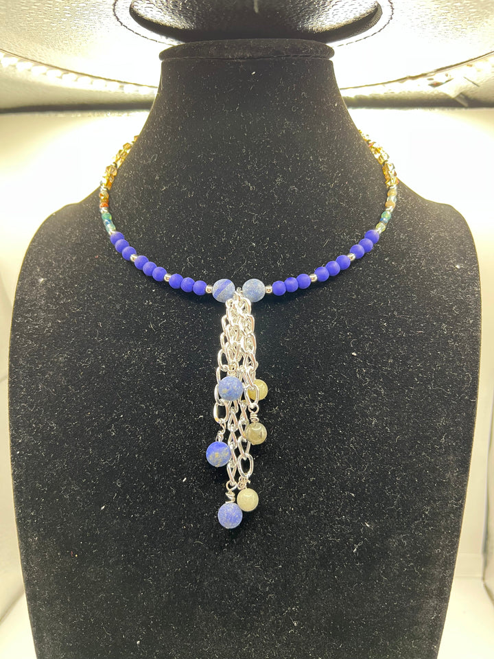 Raindrops Memory Wire Choker. Kel's Lampworked Glass Jewellery & More