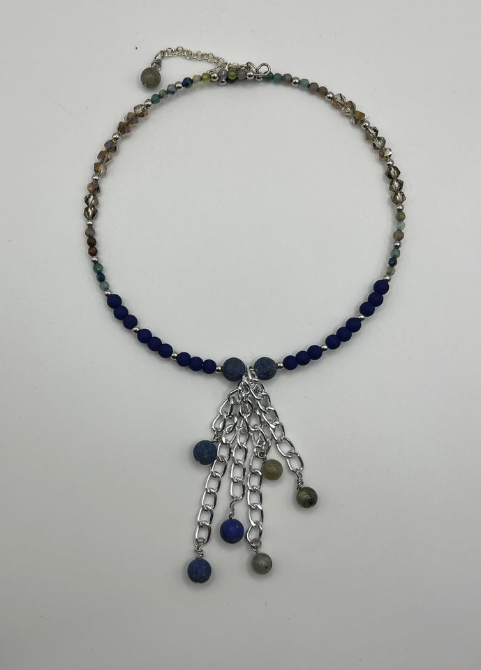 Raindrops Memory Wire Choker. Kel's Lampworked Glass Jewellery & More