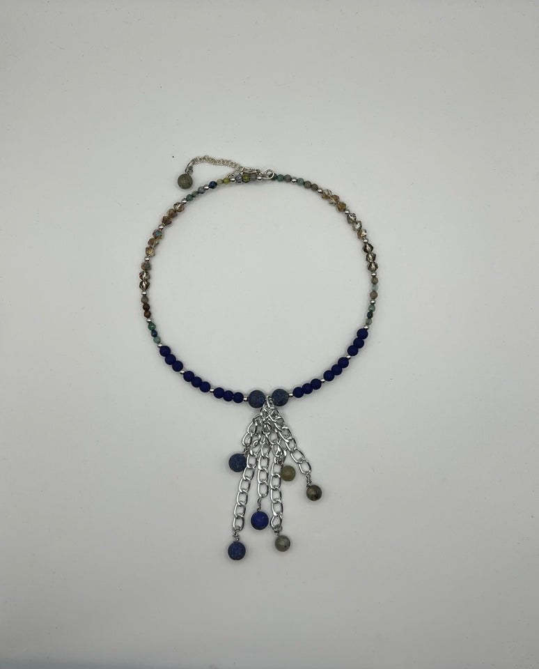 Raindrops Memory Wire Choker. Kel's Lampworked Glass Jewellery & More