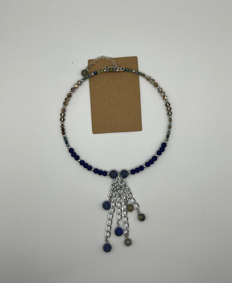 Raindrops Memory Wire Choker. Kel's Lampworked Glass Jewellery & More