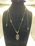 Luscious Green Filigree Leaf Necklace Kel’s Lampworked Glass Jewellery & More