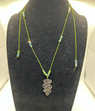 Luscious Green Filigree Leaf Necklace Kel’s Lampworked Glass Jewellery & More