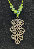 Luscious Green Filigree Leaf Necklace Kel’s Lampworked Glass Jewellery & More