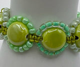 The Grass Is Greener Macrame Bracelet Kel's Lampworked Glass Jewellery & More