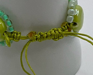 The Grass Is Greener Macrame Bracelet Kel's Lampworked Glass Jewellery & More