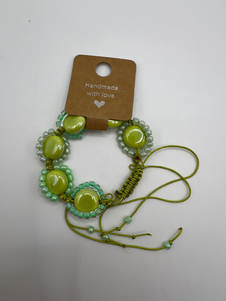 The Grass Is Greener Macrame Bracelet Kel's Lampworked Glass Jewellery & More
