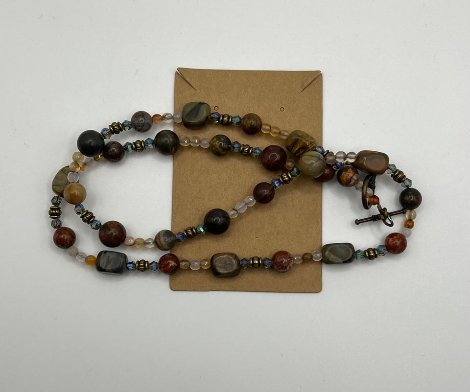 Double Jasper Necklace Kel's Lampworked Glass Jewellery & More