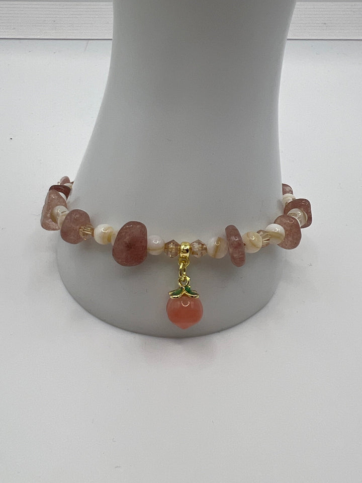 Strawberry & Shell Bracelet Kel's Lampworked Glass Jewellery & More