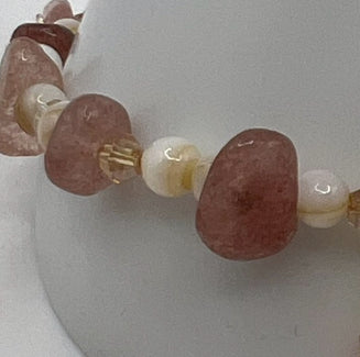 Strawberry & Shell Bracelet Kel's Lampworked Glass Jewellery & More