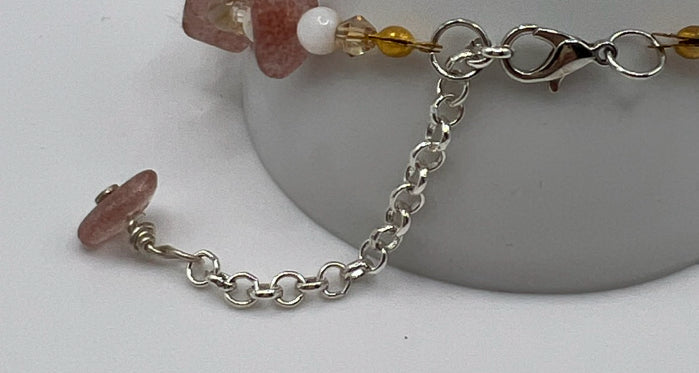 Strawberry & Shell Bracelet Kel's Lampworked Glass Jewellery & More