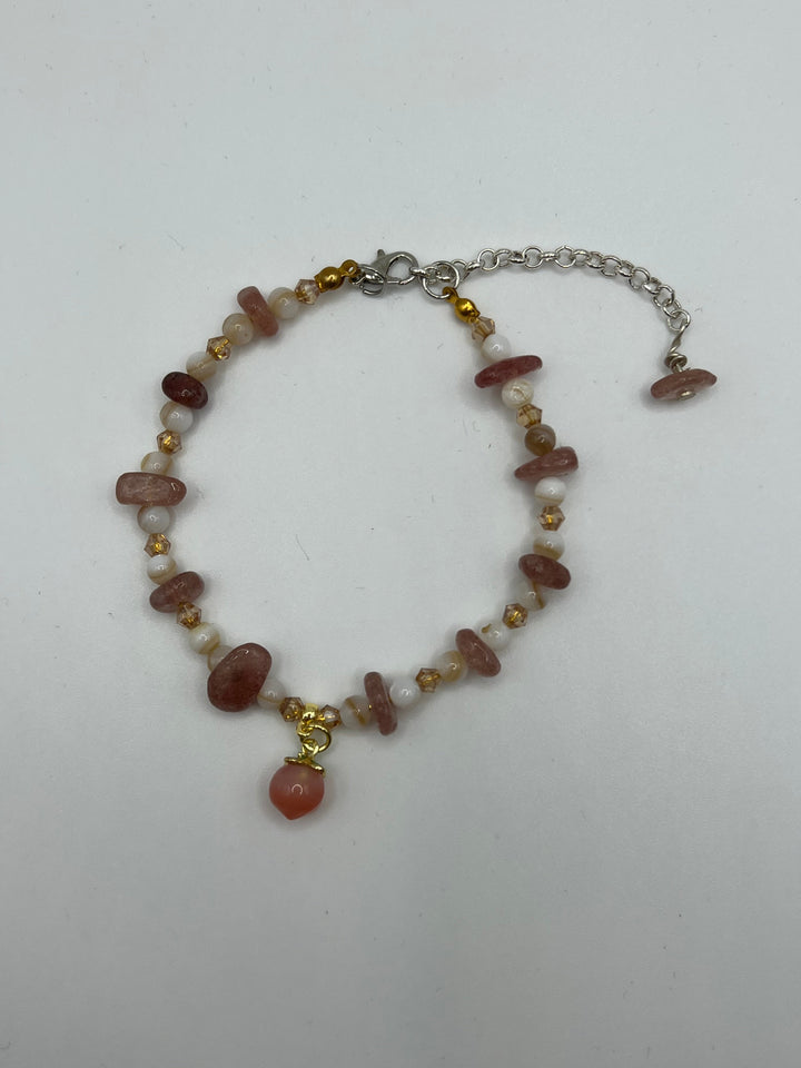 Strawberry & Shell Bracelet Kel's Lampworked Glass Jewellery & More