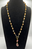 Strawberry & Peaches Double Strand Convertible Necklace/ Kel’s Lampworked Glass Jewellery & More