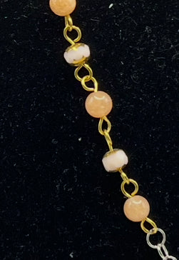 Strawberry & Peaches Double Strand Convertible Necklace/ Kel’s Lampworked Glass Jewellery & More