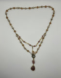 Strawberry & Peaches Double Strand Convertible Necklace/ Kel’s Lampworked Glass Jewellery & More
