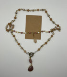 Strawberry & Peaches Double Strand Convertible Necklace/ Kel’s Lampworked Glass Jewellery & More