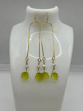 “U” Leaf Earrings Kel's Lampworked Glass Jewellery & More