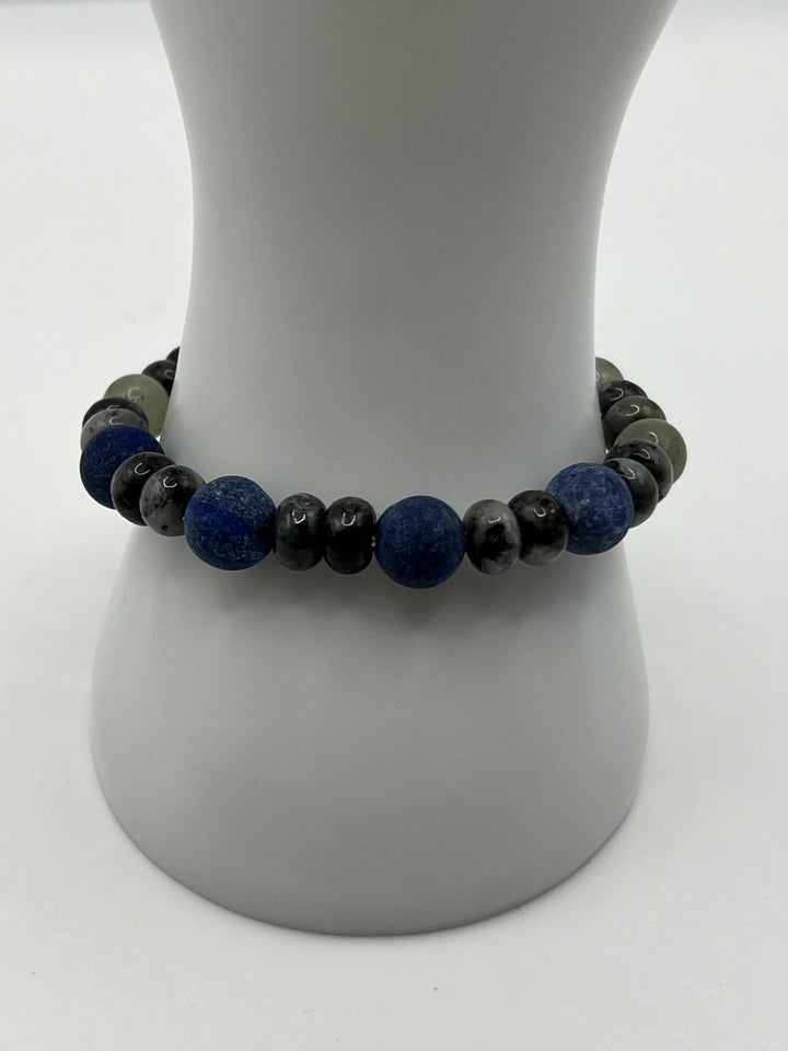 Sodalite & Labradorite Stretch Bracelet Kel's Lampworked Glass Jewellery & More