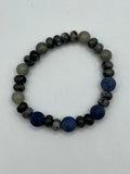 Sodalite & Labradorite Stretch Bracelet Kel's Lampworked Glass Jewellery & More