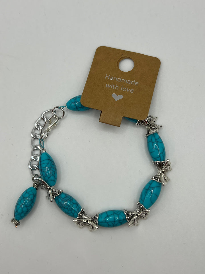 Blue Magnesite Butterfly Bracelet Kel's Lampworked Glass Jewellery & More
