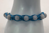 Blue Gemstone Fishbone Macrame Bracelet Kel's Lampworked Glass Jewellery & More