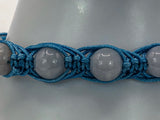 Blue Gemstone Fishbone Macrame Bracelet Kel's Lampworked Glass Jewellery & More