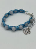 Blue Gemstone Fishbone Macrame Bracelet Kel's Lampworked Glass Jewellery & More