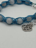 Blue Gemstone Fishbone Macrame Bracelet Kel's Lampworked Glass Jewellery & More