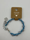 Blue Gemstone Fishbone Macrame Bracelet Kel's Lampworked Glass Jewellery & More