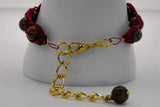 Burgundy Gemstone  Fishbone Macrame Bracelet Kel's Lampworked Glass Jewellery & More