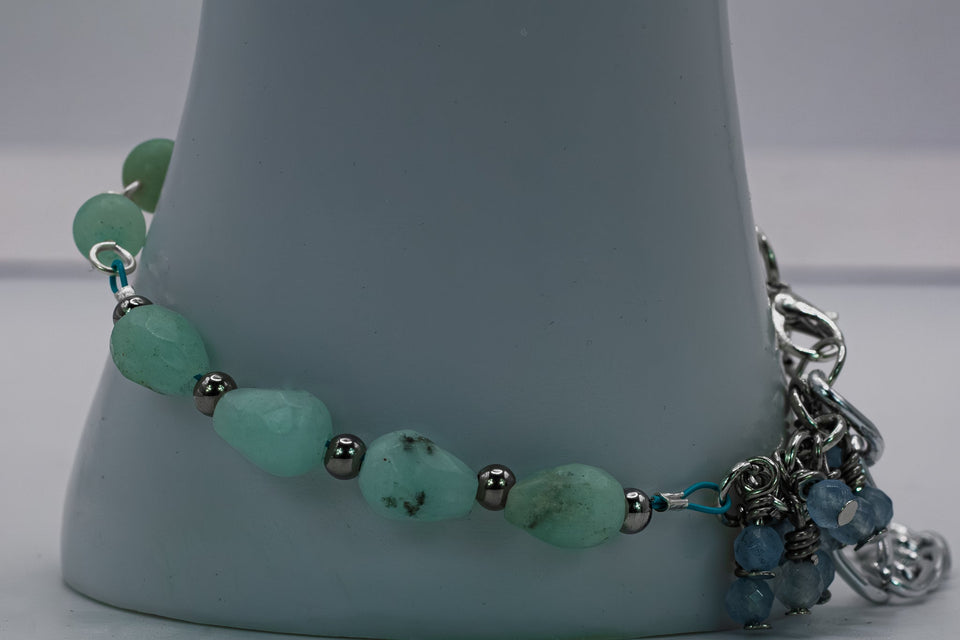 Amazonite Cha Cha Bracelet Kel's Lampworked Glass Jewellery & More