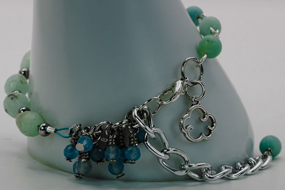 Amazonite Cha Cha Bracelet Kel's Lampworked Glass Jewellery & More