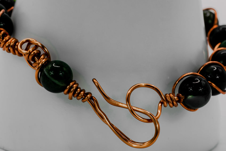 Chryicolla Spiral Bangle Kel's Lampworked Glass Jewellery & More