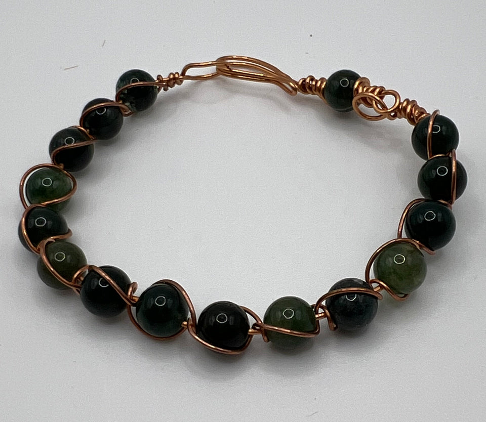 Chryicolla Spiral Bangle Kel's Lampworked Glass Jewellery & More