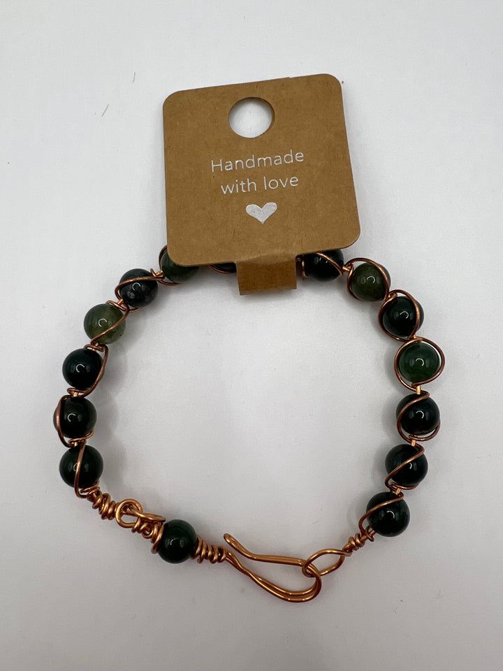 Chryicolla Spiral Bangle Kel's Lampworked Glass Jewellery & More