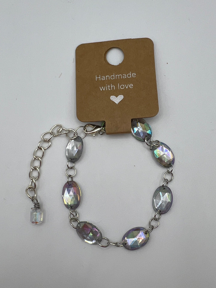 Oval Gem acrylic Drops Bracelet Kel's Lampworked Glass Jewellery & More