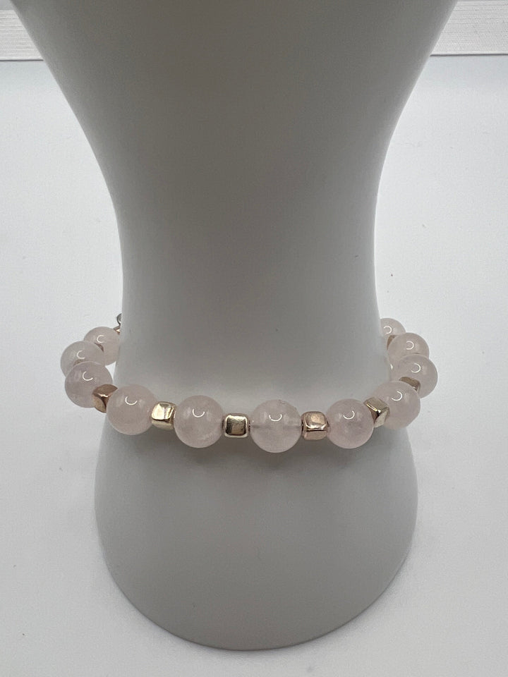 Rose Quartz Wire Bangle Kel's Lampworked Glass Jewellery & More