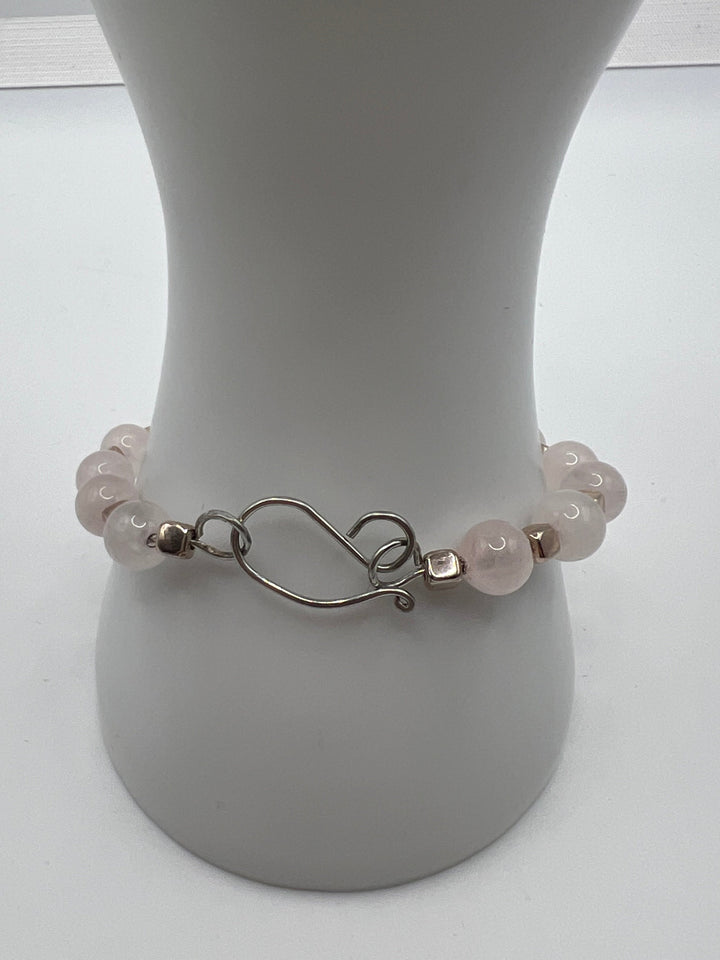 Rose Quartz Wire Bangle Kel's Lampworked Glass Jewellery & More