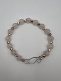 Rose Quartz Wire Bangle Kel's Lampworked Glass Jewellery & More