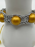 Silver & Gold Fish Bonne Macrame adjustable Bracelet Kel's Lampworked Glass Jewellery & More