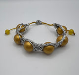 Silver & Gold Fish Bonne Macrame adjustable Bracelet Kel's Lampworked Glass Jewellery & More