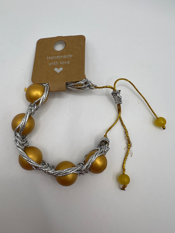 Silver & Gold Fish Bonne Macrame adjustable Bracelet Kel's Lampworked Glass Jewellery & More